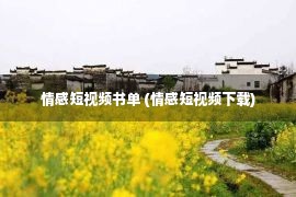 情感短视频书单 (情感短视频下载)