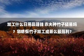 加工什么日用品赚钱 农夫种竹子轻易吗？您感慨竹子加工成甚么最赢利？