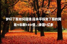 梦幻丁磊如何赚钱 段永平投资丁磊的网易9年翻100倍，净赚1亿多