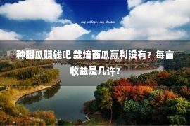 种甜瓜赚钱吧 栽培西瓜赢利没有？每亩收益是几许？