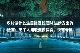 农村做什么生意能赚钱理财 进步支出的法宝：屯子人用收费做买卖，没有亏反赚60万！学会你也能