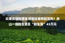 抖音讲保险赚钱 刷刷抖音就能赢利？舟山一保障生意员“刷失落”45万元