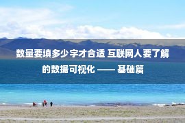 数量要填多少字才合适 互联网人要了解的数据可视化 —— 基础篇