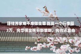 赚钱养家难不难做生意 陈岚一个行李箱3万，向华强坐拥劳斯莱斯，向佐还靠自己赚钱养家