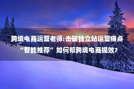 跨境电商运营老师:击破独立站运营痛点 “智能推荐”如何帮跨境电商提效？