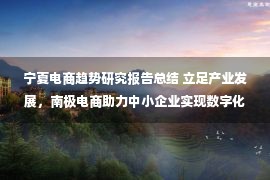 宁夏电商趋势研究报告总结 立足产业发展，南极电商助力中小企业实现数字化转型