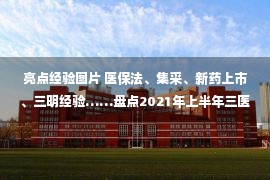 亮点经验图片 医保法、集采、新药上市、三明经验……盘点2021年上半年三医领域值得关注的亮点