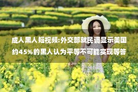 成人黑人短视频:外交部就民调显示美国约45%的黑人认为平等不可能实现等答问