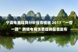 宁夏电商趋势分析报告模板 2017“一带一路”跨境电商消费趋势报告发布