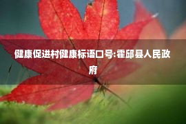 健康促进村健康标语口号:霍邱县人民政府