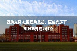 团购光环 社区团购风起，巨头光环下一细分意外成为核心