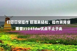 打印日常操作 管理更轻松、操作更简便 惠普3104fdw优点不止于此