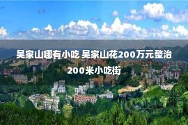 吴家山哪有小吃 吴家山花200万元整治200米小吃街