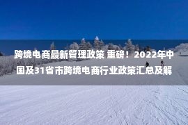 跨境电商最新管理政策 重磅！2022年中国及31省市跨境电商行业政策汇总及解读（全）跨境电商综试区将达到132个