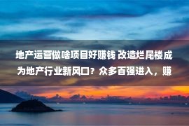 地产运营做啥项目好赚钱 改造烂尾楼成为地产行业新风口？众多百强进入，赚得盆满钵满