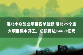 淮北小众创业项目名单最新 淮北25个重大项目集中开工，总投资达146.1亿元！