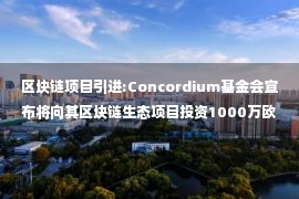 区块链项目引进:Concordium基金会宣布将向其区块链生态项目投资1000万欧元