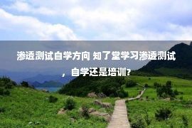 渗透测试自学方向 知了堂学习渗透测试，自学还是培训？