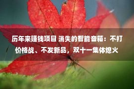 历年来赚钱项目 消失的智能音箱：不打价格战、不发新品，双十一集体熄火