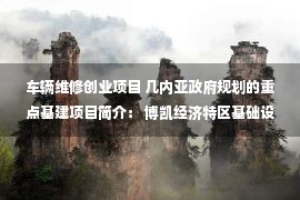 车辆维修创业项目 几内亚政府规划的重点基建项目简介： 博凯经济特区基础设施