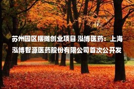 苏州园区摆摊创业项目 泓博医药：上海泓博智源医药股份有限公司首次公开发行股票并在创业板上市招股说明书