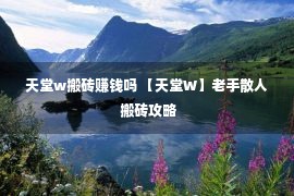 天堂w搬砖赚钱吗 【天堂W】老手散人 搬砖攻略