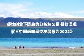 餐饮创业下降趋势分析怎么写 餐饮深观察《中国卤味品类发展报告2022》