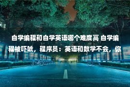 自学编程和自学英语哪个难度高 自学编程被吓唬，程序员：英语和数学不会，你是在学编框吗