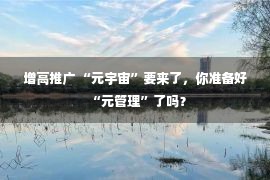 增高推广 “元宇宙”要来了，你准备好“元管理”了吗？