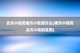 北方小吃和南方小吃是什么(南方小吃和北方小吃的区别)