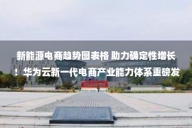 新能源电商趋势图表格 助力确定性增长！华为云新一代电商产业能力体系重磅发布