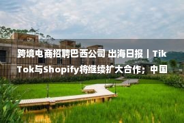 跨境电商招聘巴西公司 出海日报｜TikTok与Shopify将继续扩大合作；中国跨境电商进出口5年增长近10倍