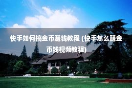 快手如何搞金币赚钱教程 (快手怎么赚金币钱视频教程)