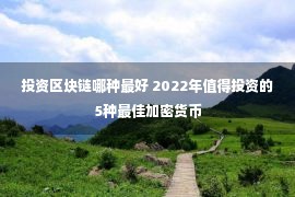 投资区块链哪种最好 2022年值得投资的5种最佳加密货币