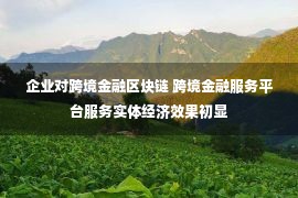 企业对跨境金融区块链 跨境金融服务平台服务实体经济效果初显