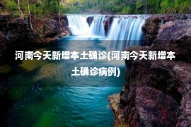 河南今天新增本土确诊(河南今天新增本土确诊病例)