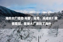 海外大厂经验 高薪、高危、高成长？疫情期间，我被大厂派到了海外