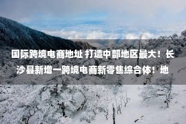 国际跨境电商地址 打造中部地区最大！长沙县新增一跨境电商新零售综合体！地址在......