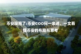 币安没用了:币安COO何一亲述，一文看懂币安的布局与思考