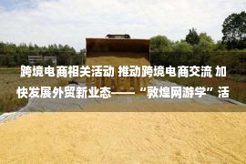 跨境电商相关活动 推动跨境电商交流 加快发展外贸新业态——“敦煌网游学”活动成功举办