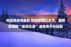 短视频滤镜差别 短视频风口之下，美颜滤镜和“虚拟化身”成各类平台标配