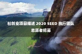 社创业项目描述 2020 SEED 执行团队志愿者招募