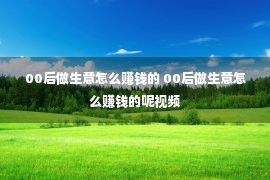 00后做生意怎么赚钱的 00后做生意怎么赚钱的呢视频