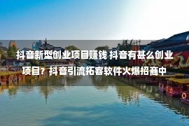 抖音新型创业项目赚钱 抖音有甚么创业项目？抖音引流拓客软件火爆招商中