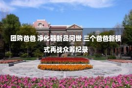 团购爸爸 净化器新品问世 三个爸爸新模式再战众筹纪录