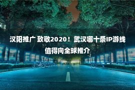 汉阳推广 致敬2020！武汉哪十条IP游线值得向全球推介