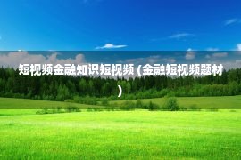 短视频金融知识短视频 (金融短视频题材)