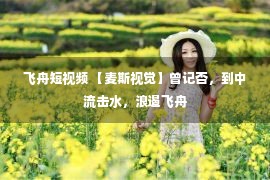 飞舟短视频 【麦斯视觉】曾记否，到中流击水，浪遏飞舟