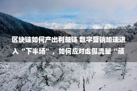 区块链如何产出利益链 数字营销加速进入“下半场”，如何应对虚假流量“顽疾”？