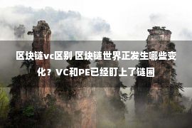 区块链vc区别 区块链世界正发生哪些变化？VC和PE已经盯上了链圈